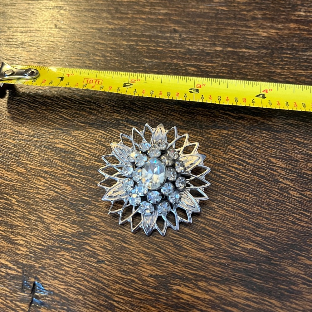 Vintage Rhinestone Flower Costume Brooch Collection - Picture 5 of 6